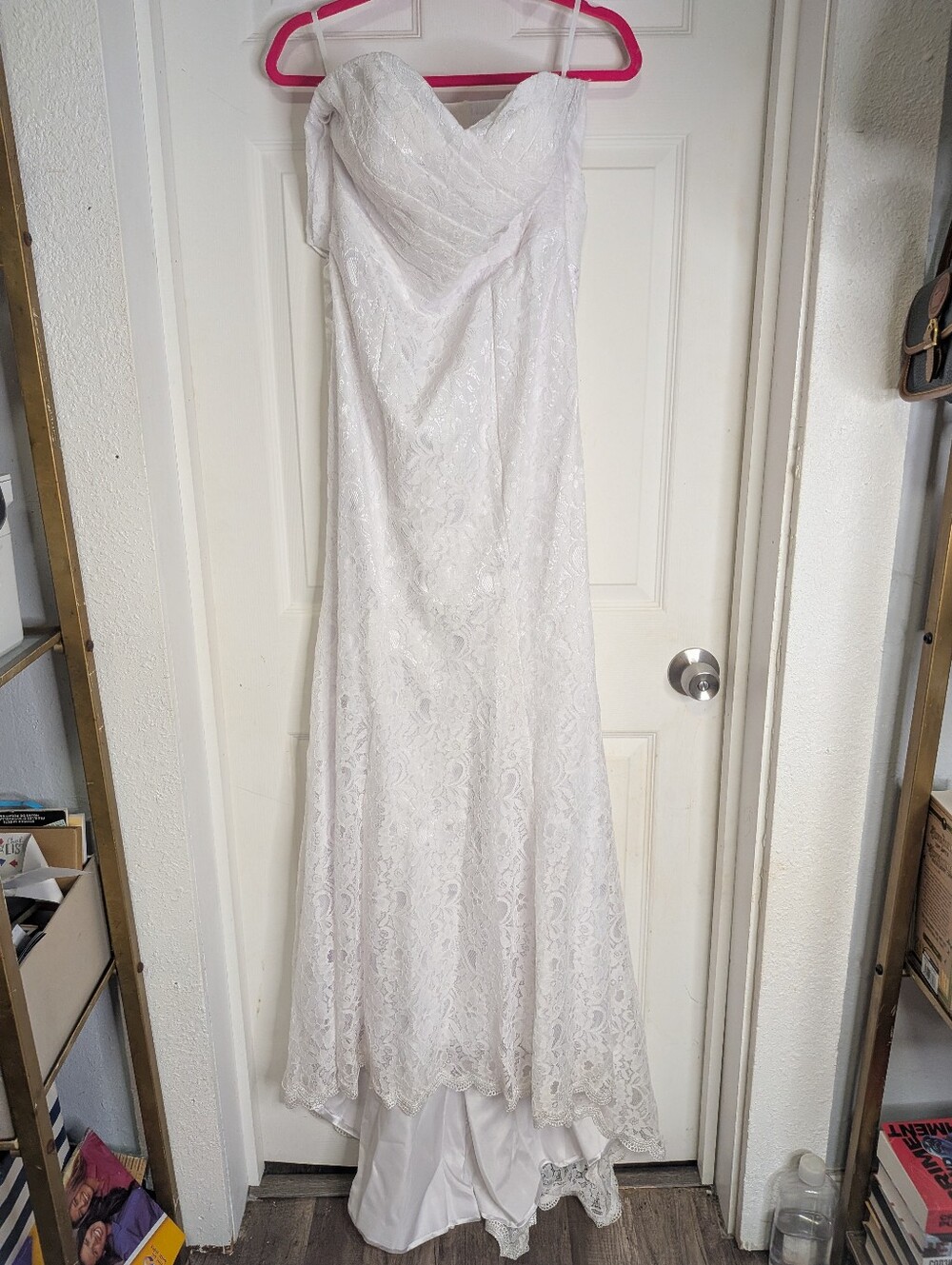 Wedding Dress White Strapless Size 10